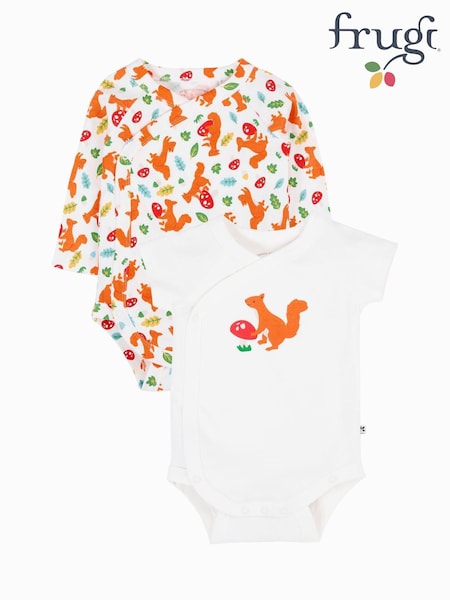 Frugi Shay 2 Pack White Bodysuits (H81080) | €34 - €37