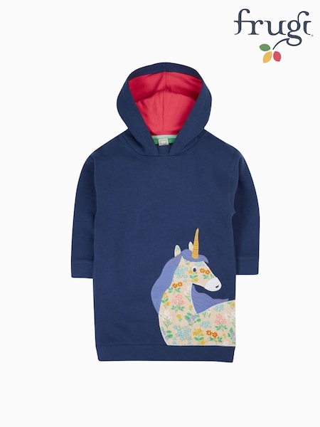 Frugi Blue Ria Hoodie Dress (H81111) | €54 - €57