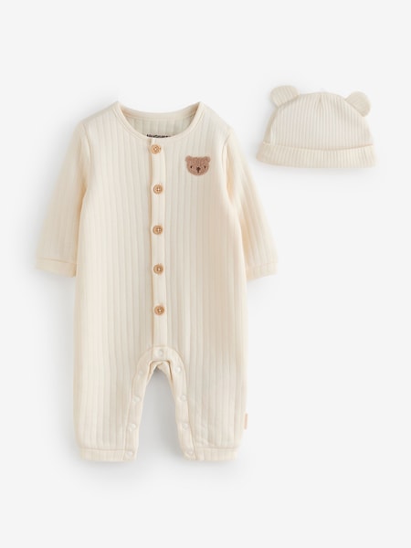 Huggies Cream Baby Ribbed Bodysuit & Hat Set 2 Piece (H81129) | €30