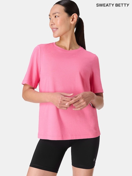 Rosa - Sweaty Betty Essential Crew Neck T-Shirt (H81168) | R$ 295