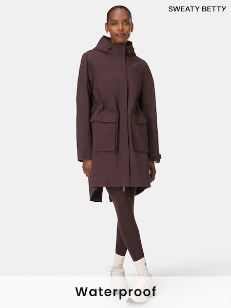Sweaty Betty Brown Stride Waterproof Coat (H81184) | €306