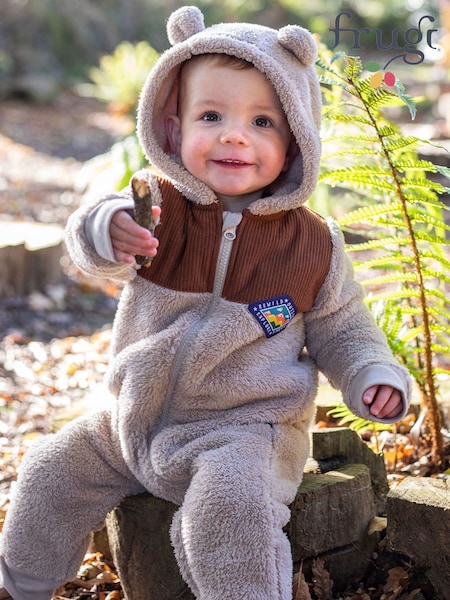 Frugi Cord Ted Brown Snuggle Suit (H81323) | €58