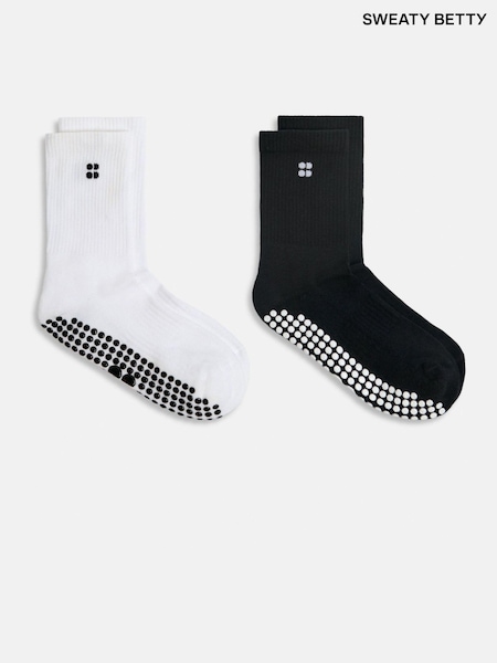 Sweaty Betty Black Pilates Crew Gripper Socks 2 Pack (H81355) | €33