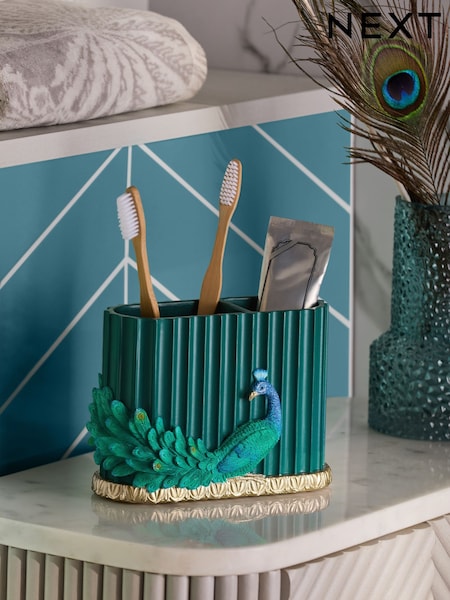 Blue Peacock Toothbrush Tidy (H81463) | €23.50