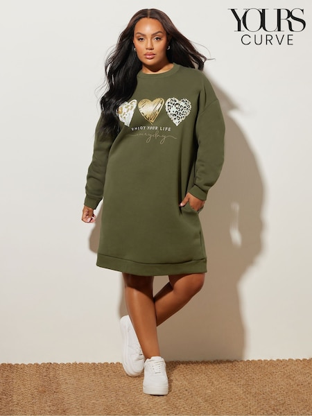 Yours Curve Sweatshirt Detail Dress (H81489) | R$ 305