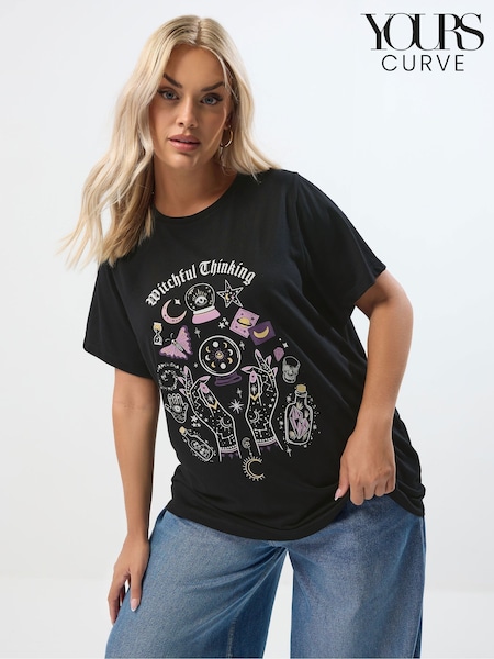 Yours Curve Placement Set In Sleeve T-Shirt (H81526) | R$ 195