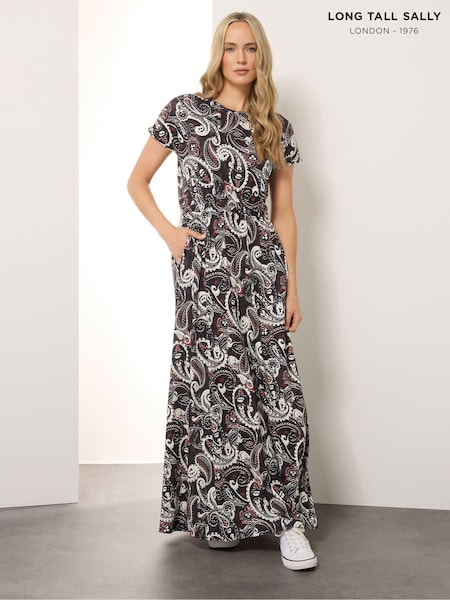 Preto - Long Tall Sally Shirred Waist Maxi Dress (H81534) | R$ 385