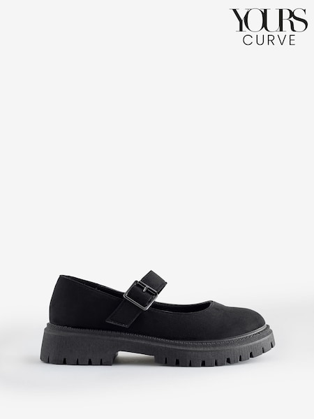 Yours Curve Black Wide Fit Wide Fit Chunky Mary Jane Shoes (H81537) | €45