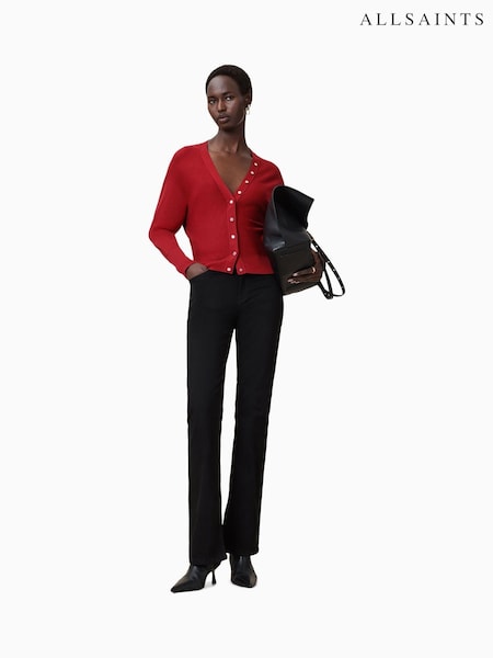 AllSaints Red Honor V Cardigan (H81545) | R$ 1.570