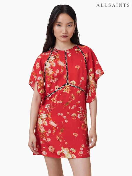 AllSaints Xena Floral Print Mini Dress (H81546) | R$ 1.570