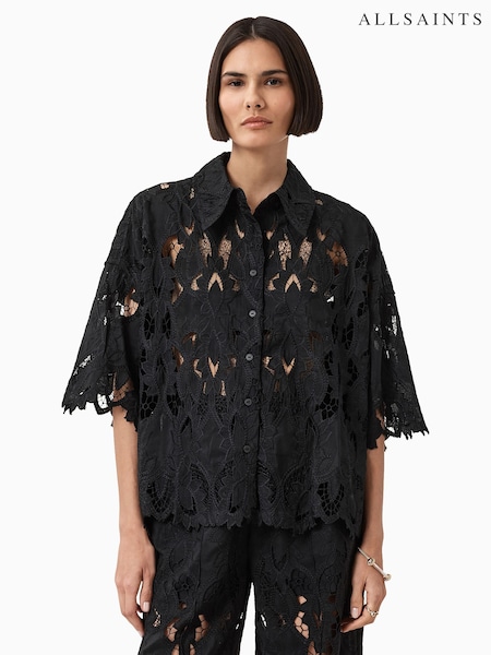 AllSaints Charli EMB Shirt (H81555) | R$ 1.670