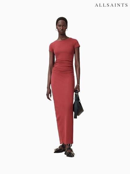 AllSaints Red Katarina Short Sleeve Dress (H81558) | €152