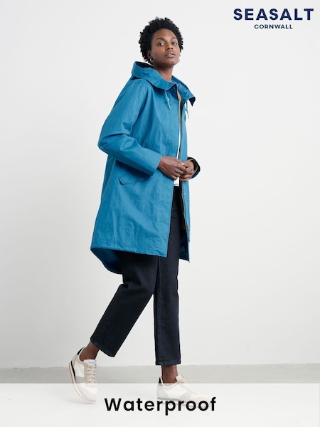 Seasalt Cornwall Blue Petite Petite Seafaring Waterproof Coat (H81590) | €269
