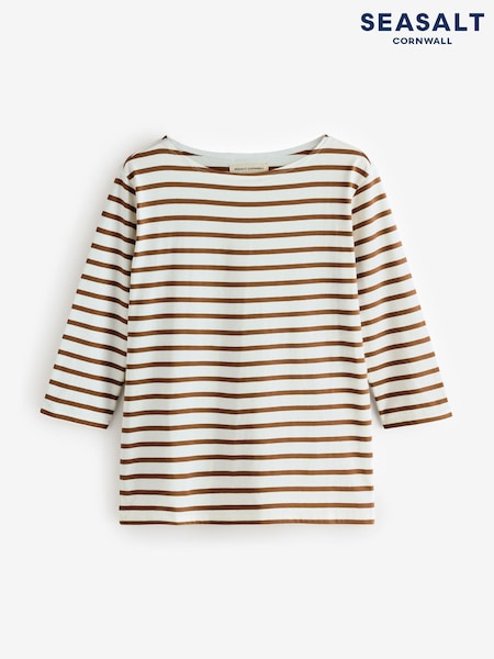 Seasalt Cornwall Sailor 3/4 Sleeve Top in Certified Cotton Jersey (H81657) | 223 LEI