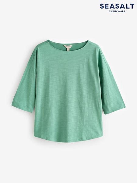 Seasalt Cornwall Green Tremayne Quay Jersey Top (H81684) | 139 QAR