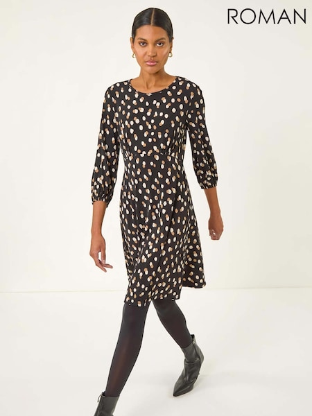Roman Speckled Print Stretch Dress (H81745) | R$ 605