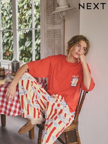 Red Stripe Fish Jersey Short Sleeve Pyjamas (H81974) | AED101
