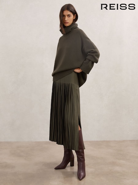 Reiss Khaki Green Savannah Skirt (H81983) | €259