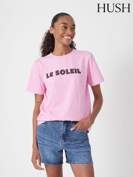 Hush Pink Le Soleil Slogan T-Shirt (H81986) | R$ 395