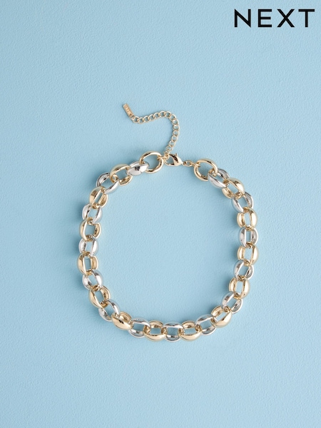 Gold/Silver Tone Tabitha Simmons X Next Lyra Chunky Chain Necklace (H82038) | €73