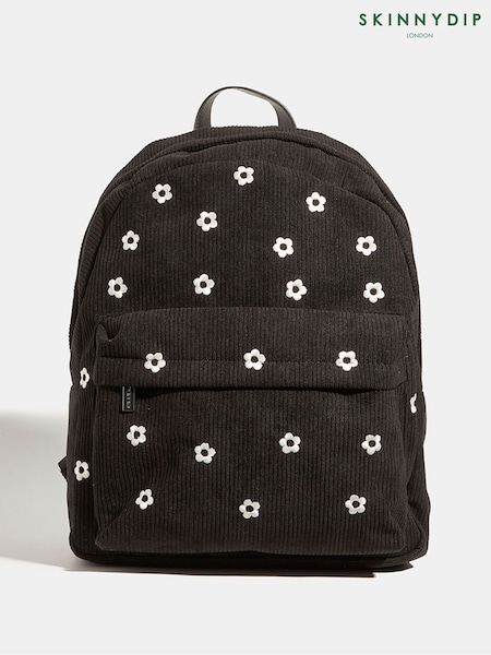 Skinnydip Black Ditsy Flower Print Embroidered Backpack (H82262) | R$ 345
