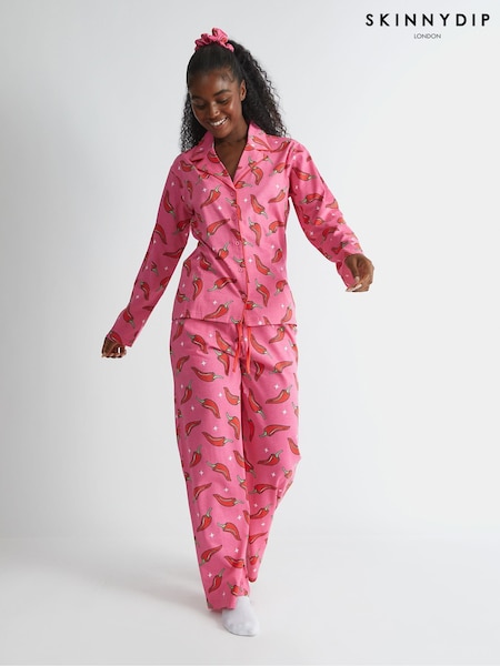 Skinnydip Pink Chilli Sparkle Pyjama Set (H82290) | AED198
