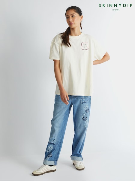Skinnydip White Patchwork T-Shirt (H82307) | 119 QAR