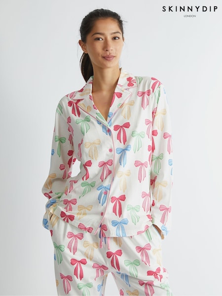 Skinnydip White Multicolour Bow Pyjama Set (H82309) | €45