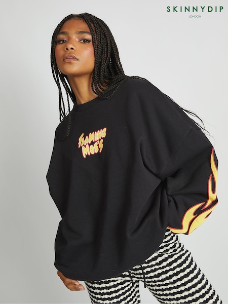 Skinnydip Black The Simpsons x Skinnydip Flaming Moes Sweatshirt (H82333) | 188 QAR