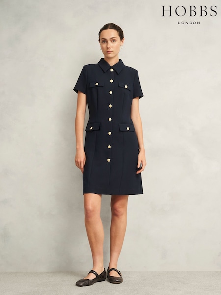 Hobbs Blue Nadiya Dress (H82369) | €225