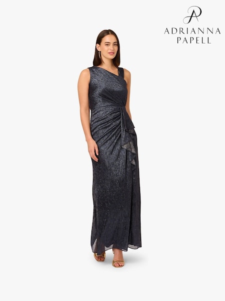 Adrianna Papell Blue Metallic Foil Long Dress (H82375) | 11 956 грн