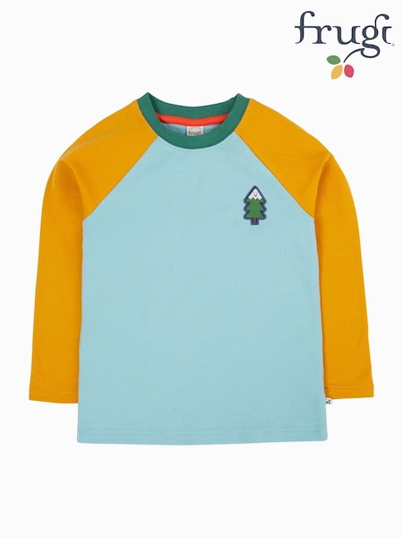 Frugi Blue Leo Raglan Top (H82462) | 109 QAR - 119 QAR