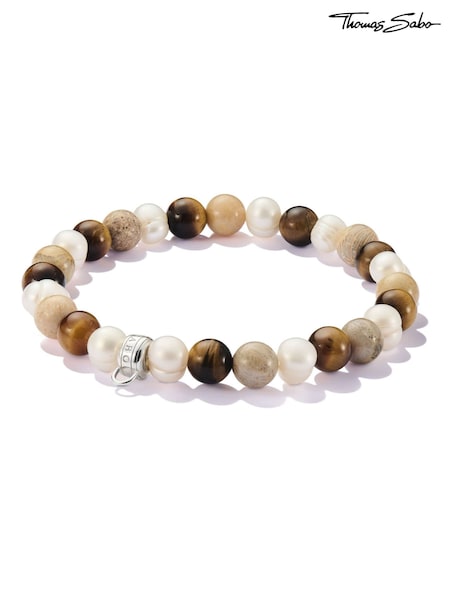 Thomas Sabo Silver Tone Beaded Bracelet (H82463) | €58