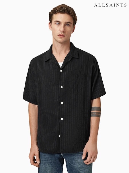 AllSaints Black Perry Short Sleeve Shirt (H82548) | €152