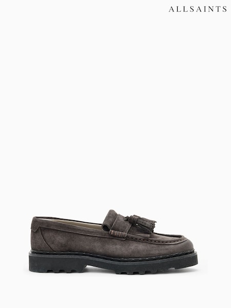 AllSaints Brown Skiff Tassel Loafers (H82570) | €242