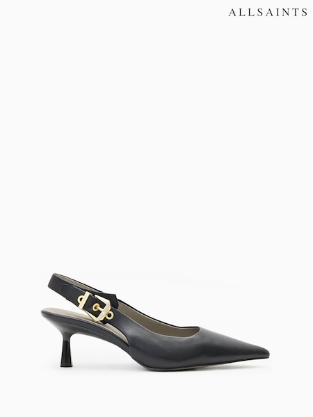 AllSaints Black Idiya Slingback Sandals (H82575) | AED1,042
