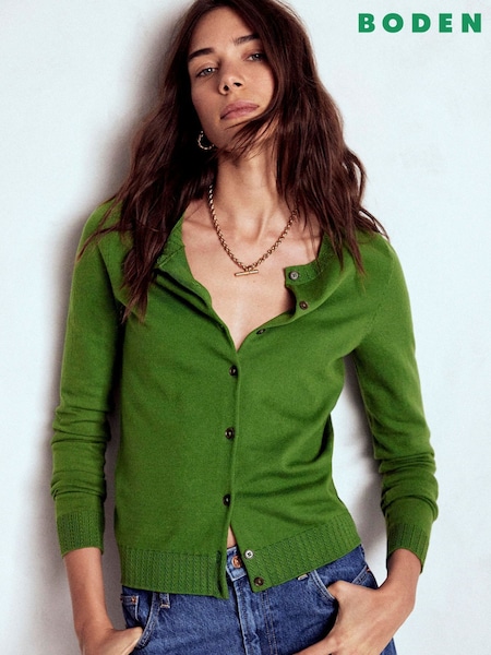 Boden Emilia Cotton Crew Cardigan (H82639) | R$ 650