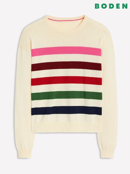 Boden Cream Relaxed Lara Cotton Jumper (H82677) | R$ 690