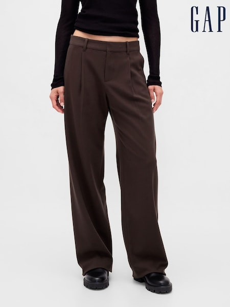 Gap Brown 365 Low Waist Pleated Trousers (H82678) | €77