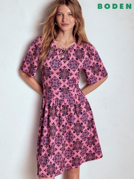 Boden Pink Louisa Short Jersey Dress (H82722) | €84