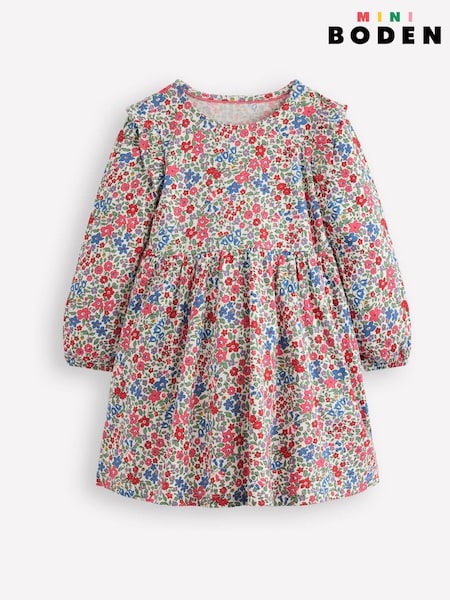 Boden Pink Posie Long Sleeve Jersey Dress (H82738) | R$ 225 - R$ 265