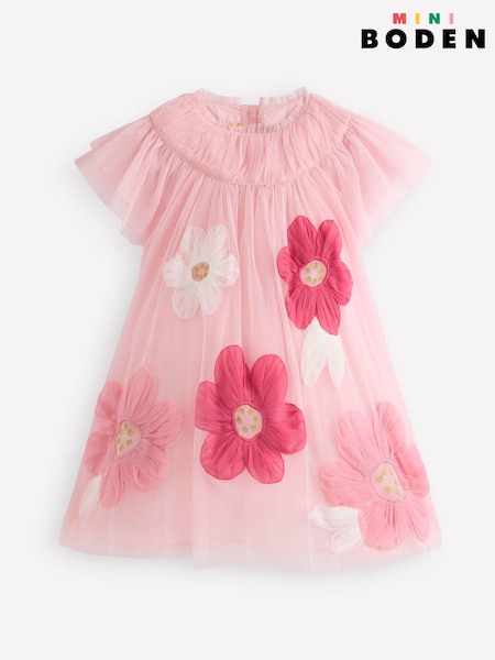 Boden Pink Appliqué  Tulle Dress (H82746) | €87 - €95