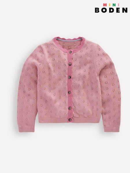 Boden Pink Everyday Scalloped Cardigan (H82748) | R$ 245 - R$ 285
