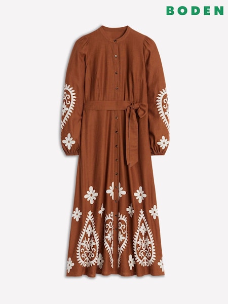 Boden Mae Linen Blend Shirt Dress (H82757) | 1,564 LEI