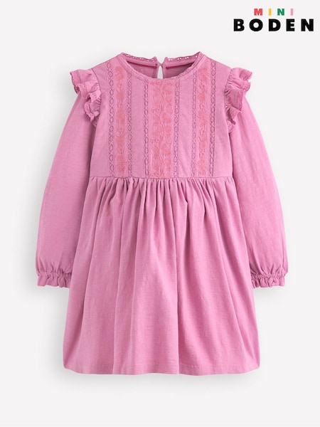 Boden Pink Lace Trim Jersey Dress (H82758) | €36 - €44