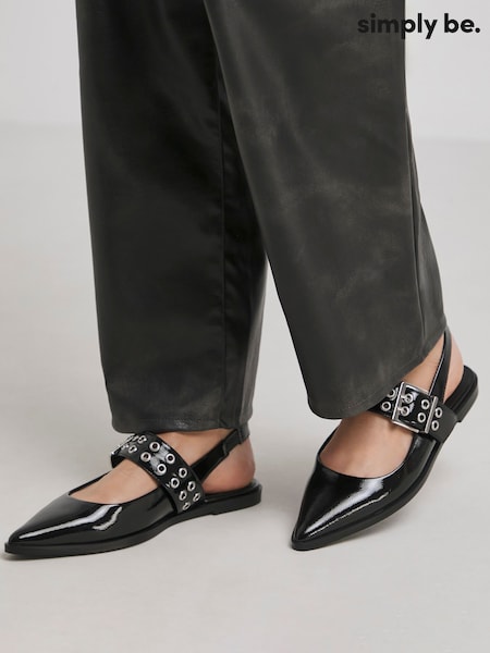 Simply Be Pointy Toe Hardwear Mary Jane Flat Slingback Shoes (H82922) | 59 €