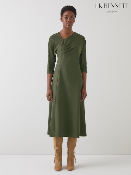 LK Bennett Suzy Plain Rayon Asymmetric Dress (H83012) | R$ 1.965