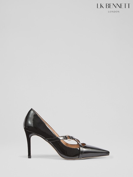 LK Bennett Black Crystal Oloid Crossover Strap Courts (H83050) | €381