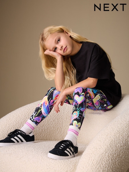 قلب Graffiti أسود - Leggings (3-16yrs) (H83083) | ‏26 ر.ق. - ‏52 ر.ق.