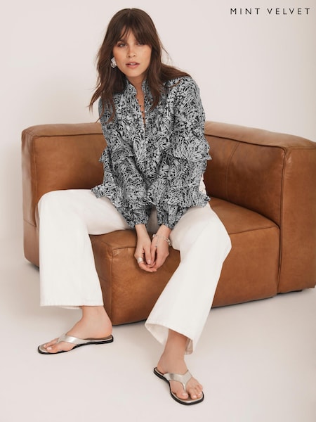 Mint Velvet Blue Floral Print Blouse (H83133) | €126
